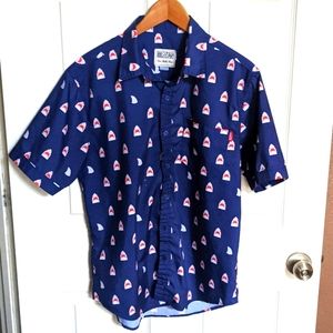 RSVLTS The Rosevelts CHOMP sharks button shirt